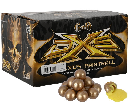 DXS Gold 2,000 Round Paintball Case - Gold Shell w/ Tournament Yellow Fill ( .68 Caliber )