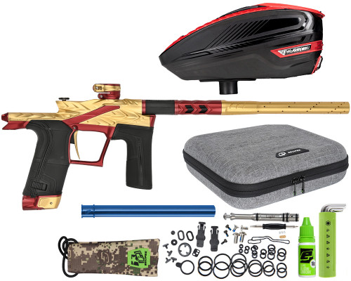 HK Army Fossil Eclipse LV2 Paintball Gun w/ Free TFX 3 Loader - Gold/Red