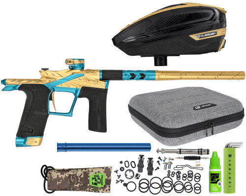 HK Army Fossil Eclipse LV2 Paintball Gun w/ Free TFX 3 Loader - Gold/Teal