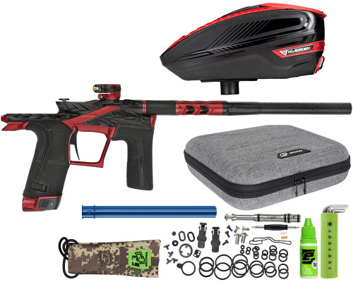 HK Army Fossil Eclipse LV2 Paintball Gun w/ Free TFX 3 Loader - Lava (Black/Red)