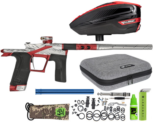 HK Army Fossil Eclipse LV2 Paintball Gun w/ Free TFX 3 Loader - Pewter/Red