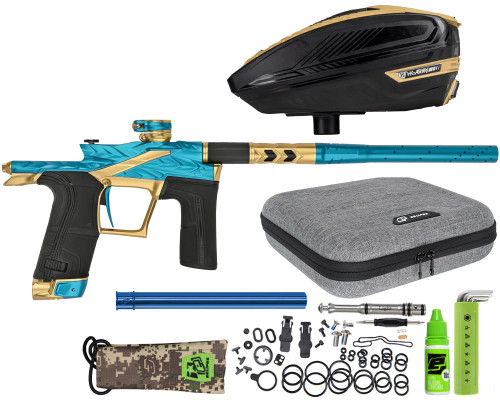 HK Army Fossil Eclipse LV2 Paintball Gun w/ Free TFX 3 Loader - Teal/Gold