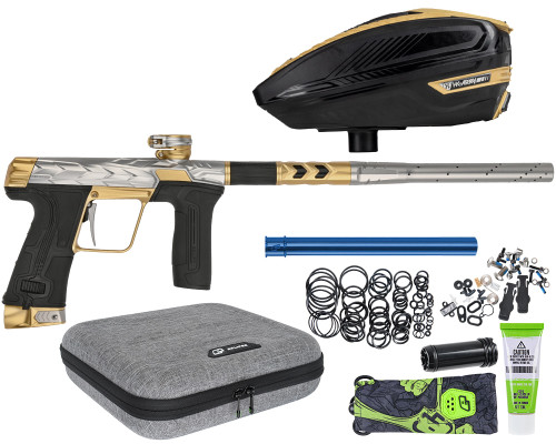 HK Army Fossil Eclipse CS3 Paintball Gun w/ Free TFX 3 Loader - Canary (Pewter/Gold)