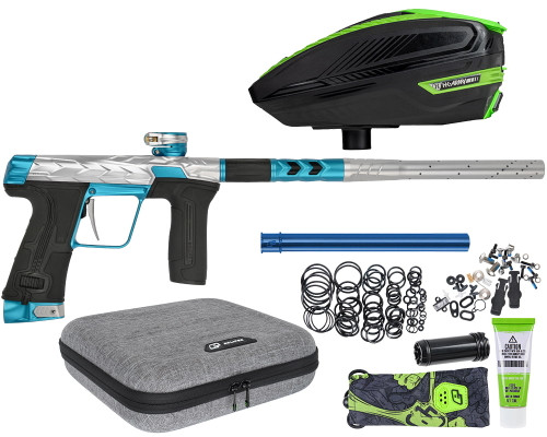 HK Army Fossil Eclipse CS3 Paintball Gun w/ Free TFX 3 Loader - SIlver/Teal