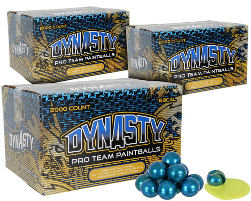 3 Cases of Dynasty Pro Team Scented Paintballs (6,000 Rounds Total) - Yellow Fill ( .68 Caliber ) (Banana Scented)
