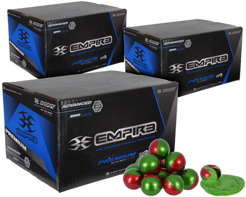 3 Cases of Empire Premium Paintballs (6,000 Rounds Total) - Neon Green Fill ( .68 Caliber )