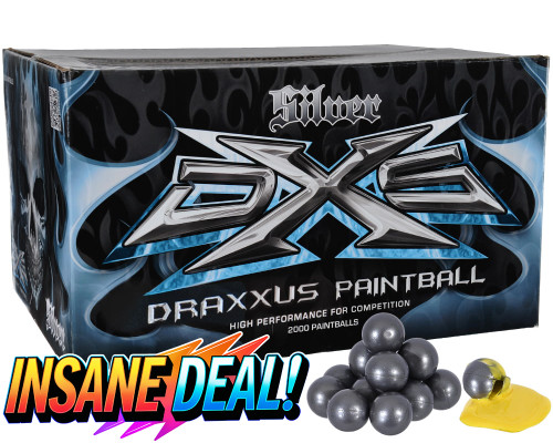 DXS Silver 2,000 Round Paintball Case - Yellow Fill ( .68 Caliber )