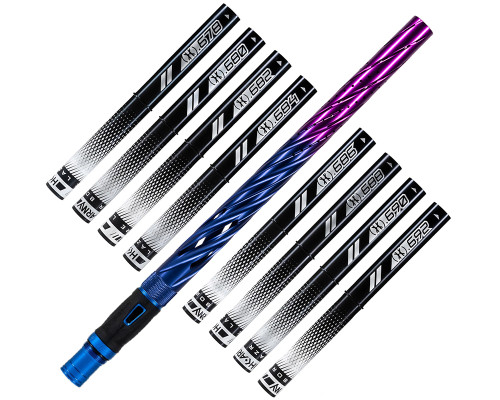 HK Army 15" Autococker Threaded LAZR Elite "Orbit" Barrel Kit w/ Black Inserts - Dust Blue/Dust Purple Fade