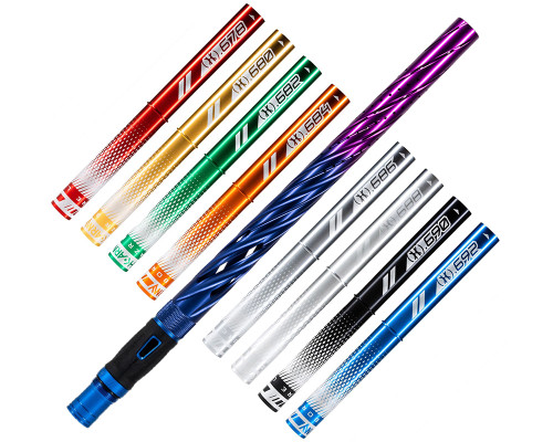 HK Army 15" Autococker Threaded LAZR Elite "Orbit" Barrel Kit w/ Colored Inserts - Dust Blue/Dust Purple Fade