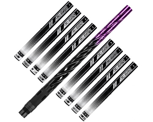 HK Army 15" Autococker Threaded LAZR Elite "Orbit" Barrel Kit w/ Black Inserts - Dust Black/Dust Purple Fade