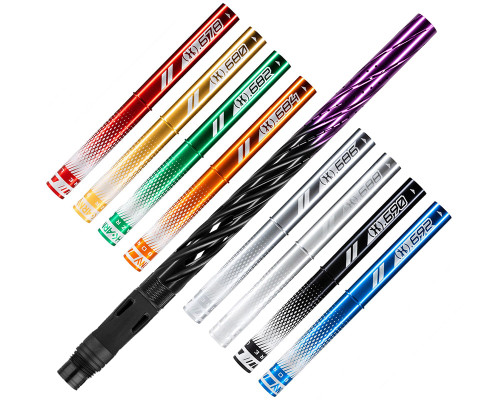 HK Army 15" Autococker Threaded LAZR Elite "Orbit" Barrel Kit w/ Colored Inserts - Dust Black/Dust Purple Fade