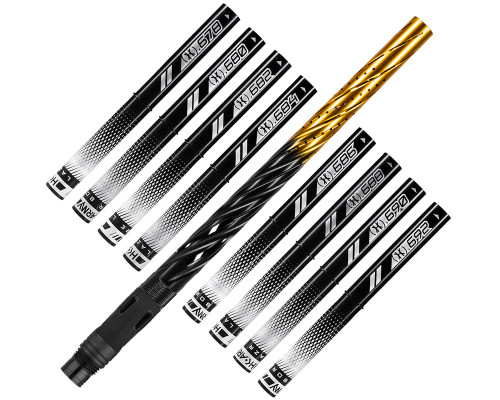 HK Army 15" Autococker Threaded LAZR Elite "Orbit" Barrel Kit w/ Black Inserts - Dust Black/Dust Gold Fade