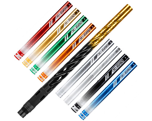 HK Army 15" Autococker Threaded LAZR Elite "Orbit" Barrel Kit w/ Colored Inserts - Dust Black/Dust Gold Fade