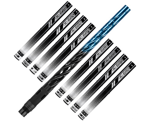 HK Army 15" Autococker Threaded LAZR Elite "Orbit" Barrel Kit w/ Black Inserts - Dust Black/Dust Blue Fade