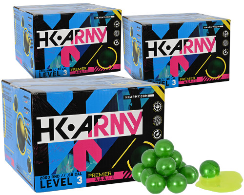 HK Army Premier Paintball Bundle (3 Cases - 6,000 Rounds Total) - Yellow Fill ( .68 Caliber )