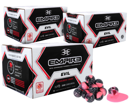 3 Cases of Empire Evil Paintballs (6,000 Rounds Total) - Violence Shell w/ Super Pink Fill ( .68 Caliber )