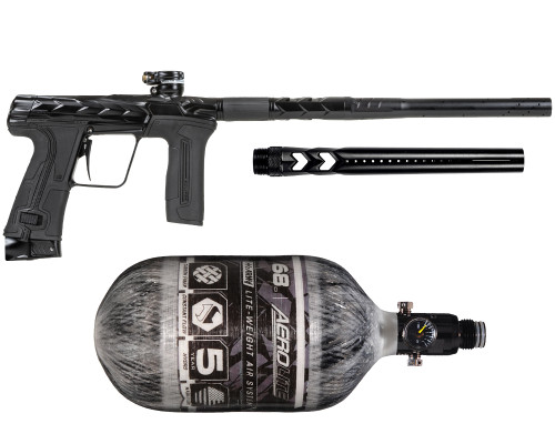 HK Army Fossil Eclipse CS3 Paintball Gun w/ Free 68ci Aerolite Tank & Fossil S63 Barrel Tip - Onyx