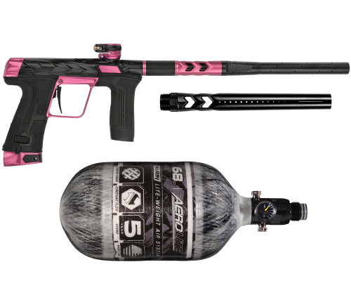HK Army Fossil Eclipse CS3 Paintball Gun w/ Free 68ci Aerolite Tank & Fossil S63 Barrel Tip - Black/Pink