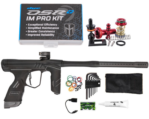 Dye DSR+ Paintball Gun w/ Free Ironmen Pro Upgrade Kit - Dust Black/Dust Grey