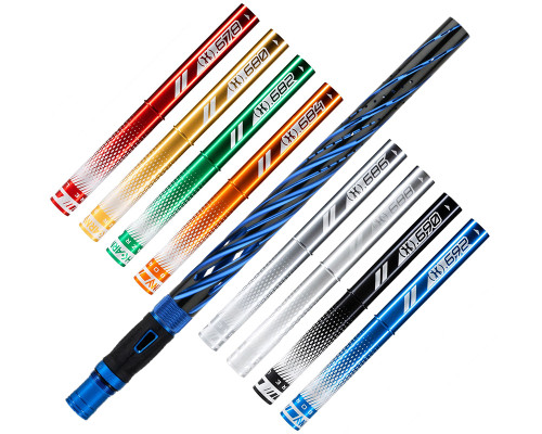 HK Army 15" Autococker Threaded LAZR Elite "Orbit" Barrel Kit w/ Colored Inserts - Dust Blue/Black