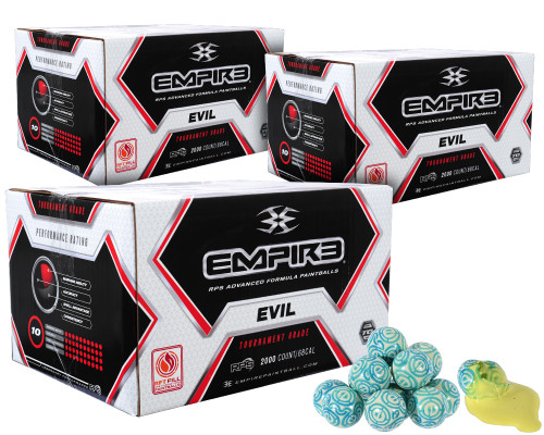 3 Cases of Empire Evil Paintballs (6,000 Rounds Total) - Tournament Yellow Fill ( .68 Caliber )