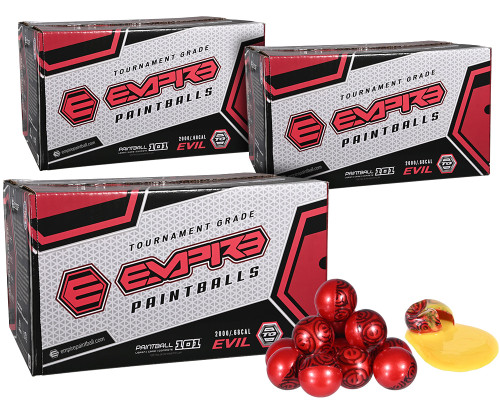 3 Cases of Empire Evil Paintballs (6,000 Rounds Total) - Tournament Yellow Fill ( .68 Caliber )