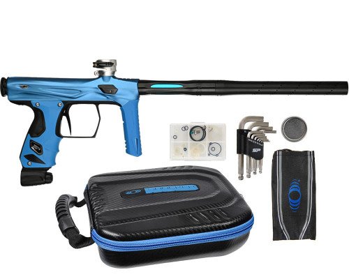 SP Shocker AMP Electronic Paintball Gun - Blue/Black w/ Silver Feedneck