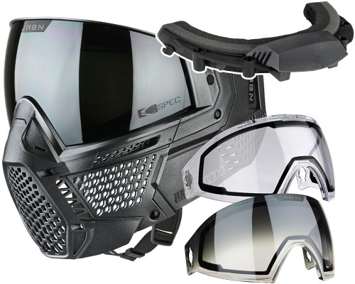 Carbon CRBN Zero GRX Paintball Mask w/ Free Storm Fan (More Coverage) - ELMT Platinum