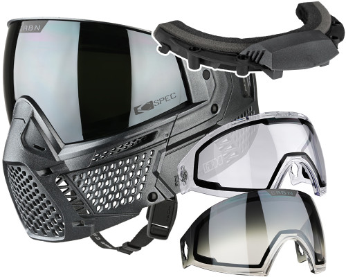Carbon CRBN Zero GRX Paintball Mask w/ Free Storm Fan (Less Coverage) - ELMT Platinum