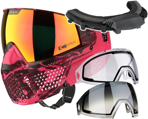Carbon CRBN Zero GRX Paintball Mask w/ Free Storm Fan (Less Coverage) - Splat Fuchsia