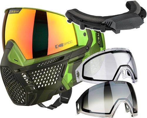 Carbon CRBN Zero GRX Paintball Mask w/ Free Storm Fan (More Coverage) - Modcam Jungle