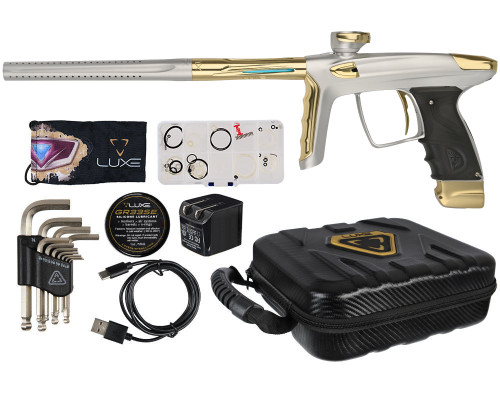 DLX Luxe TM40 Paintball Gun - Dust White/Polished Gold Version A