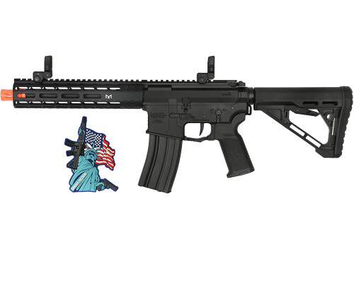 Lancer Tactical Gen 4 Valiant Edition 9.5" SBR AEG Airsoft Gun w/ Aster II Bluetooth ETU - Black (LT-VLNT-G4-ASTER)