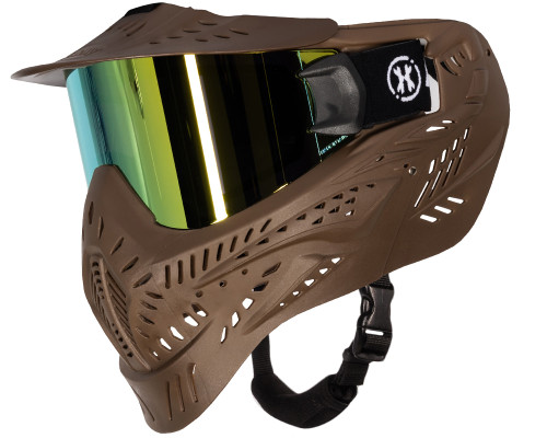 HK Army HSTL Thermal Paintball Mask - Tan w/ Gold Lens