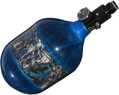 Old Hydro - Empire Mega Lite 48/4500 Compressed Air Paintball Tank - Nightmare (Electric/Blue)