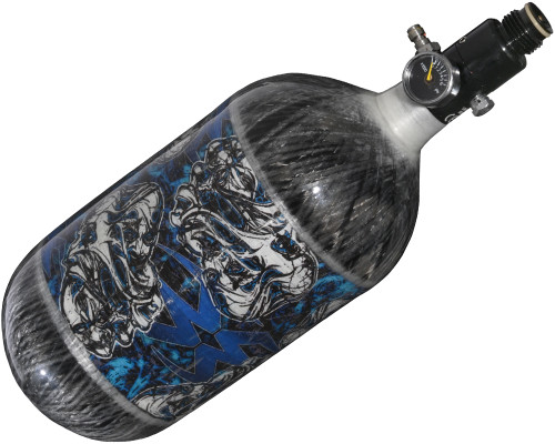 Old Hydro - Empire Mega Lite 80/4500 Compressed Air Paintball Tank - Nightmare (Electric/Grey)