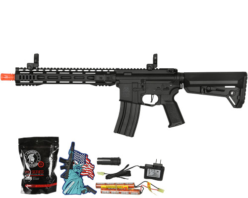 Lancer Tactical BG Defense Type-A SPR 12" Gen 2 AEG Airsoft Rifle - Black (LT-BG-SPR-12BN-G2)
