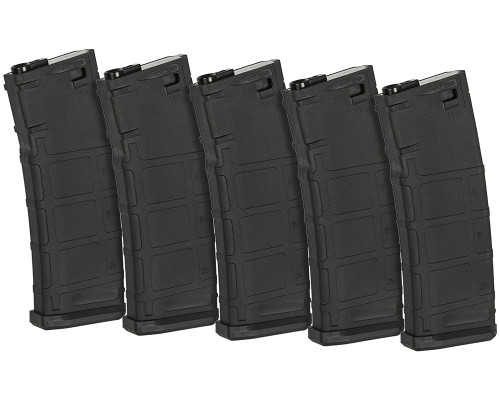 Zion Arms M4/M16 Mid-Cap 140 Round Magazines - 5 Pack - Black (ZA-R15-MIDMAG-BX5)