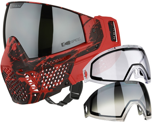 Carbon CRBN Zero GRX Paintball Mask (Less Coverage) - Undr Blood Splash