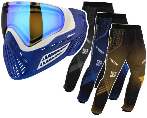 Virtue Vio Ascend Paintball Mask w/ Free Breakout Jogger Pants - Crystal Ice White