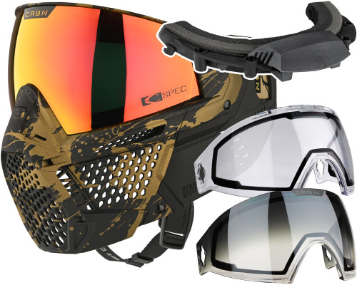 Carbon CRBN Zero GRX Paintball Mask w/ Free Storm Fan (More Coverage) - Splat Molten