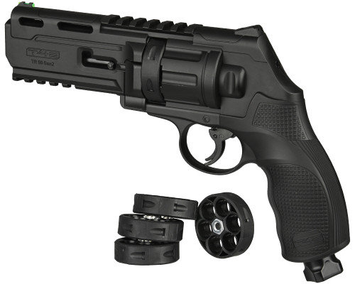 Refurbished - T4E .50 Cal TR50 Gen 2 Paintball Revolver w/ Additional 11 Joule Upgrade Valve - Black (016-0693)