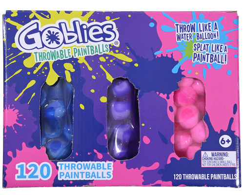 Goblies Throwable Paintballs 3 Pack - 120 Count - Indigo / Violet / Pink