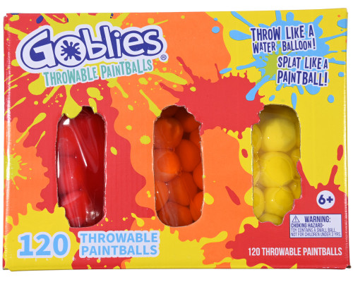 Goblies Throwable Paintballs 3 Pack - 120 Count - Red / Orange / Yellow