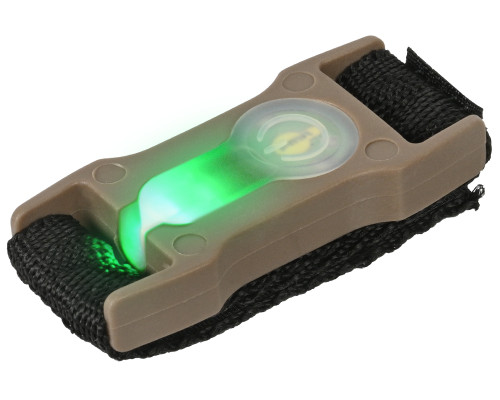 AMA 1" Webbing Split Bar Green LED Strobe Light - Dark Earth - (AC-329TG)