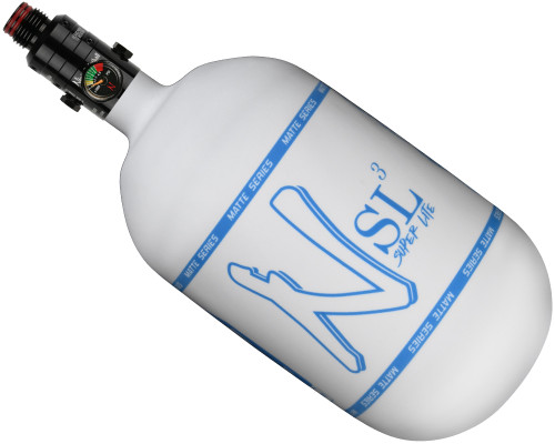 Ninja SL3 Carbon Fiber Air Tank w/ Pro V3 Regulator - 68/4500 - Matte Series White/Blue
