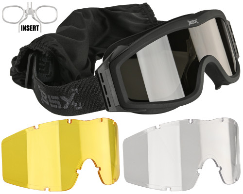 BSX Tango Airsoft Goggle - Standard w/ Multiple Lenses - Black