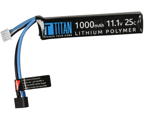 Titan LiPo 1000mAh 11.1V 25C Stick T-Plug (Deans) Airsoft Battery (2044)