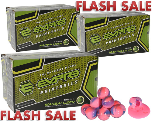 3 Cases of Empire Marballizer Paintballs (6,000 Rounds Total) - Pink Fill ( .68 Caliber )