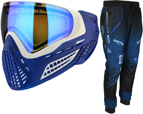 Virtue Vio Ascend Paintball Mask w/ Breakout Jogger Pants - Crystal Ice White